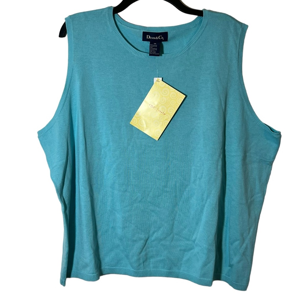 Denim & Co Sleeveless blue sweater size 3x